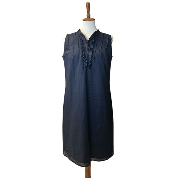 Lands' End Dresses & Skirts - Lands End Navy Blue Sleeveless Lined Pintuck Pleats Dress - Size‎ 6